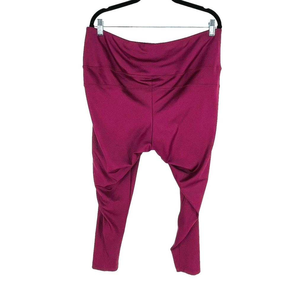 Adidas Women's X Zoe Saldana AEROREADY Burgundy Shine Tights (GS2410) Size 3X - Picture 6 of 9